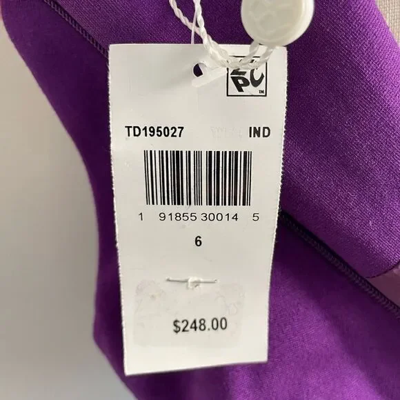 NWT Trina Turk Purple Midi Dress Size 6 - Picture 9 of 9